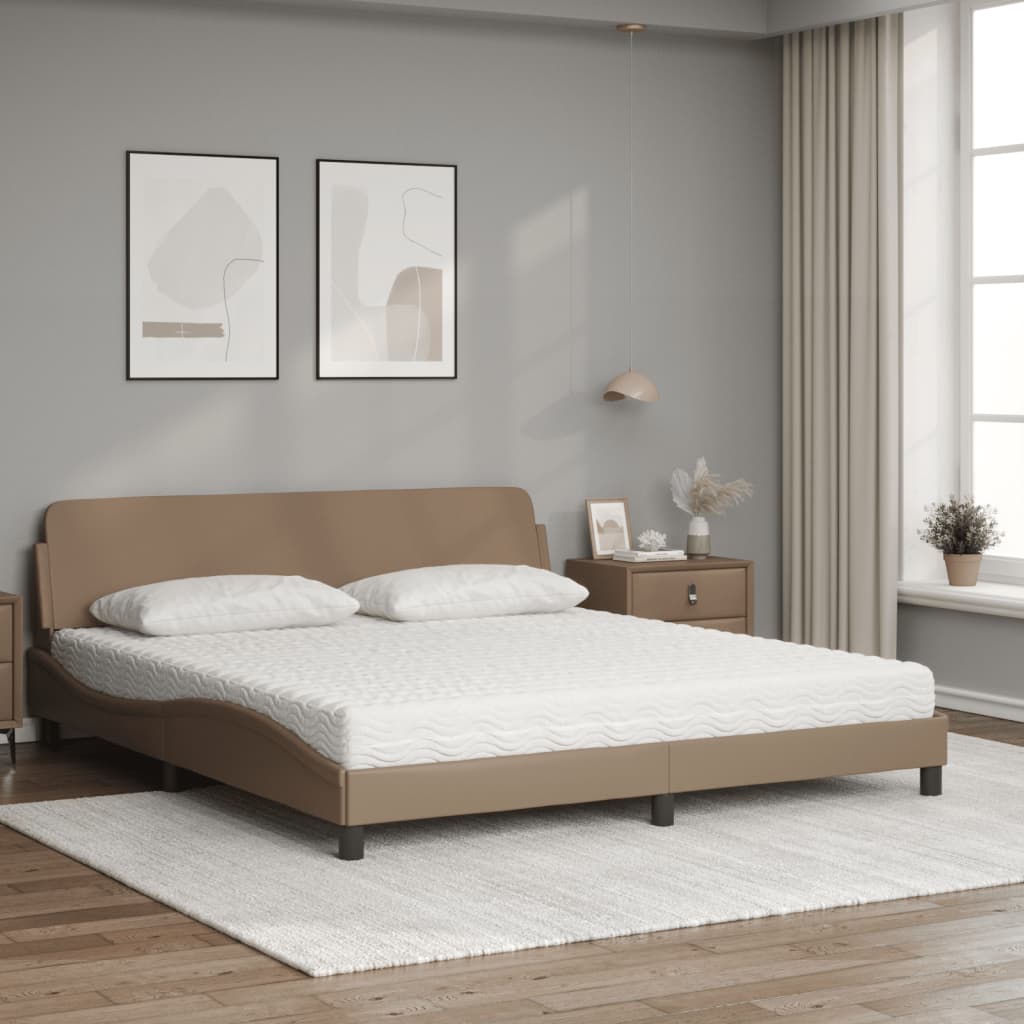 Bett mit Matratze "Dover" Cappuccino-Braun 180x200 cm Kunstleder