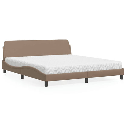 Bett mit Matratze "Dover" Cappuccino-Braun 180x200 cm Kunstleder