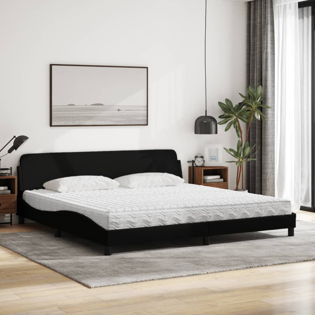 Bett mit Matratze "Dover" Schwarz 200x200 cm Stoff