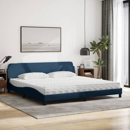 Bett mit Matratze "Dover" Blau 200x200 cm Stoff