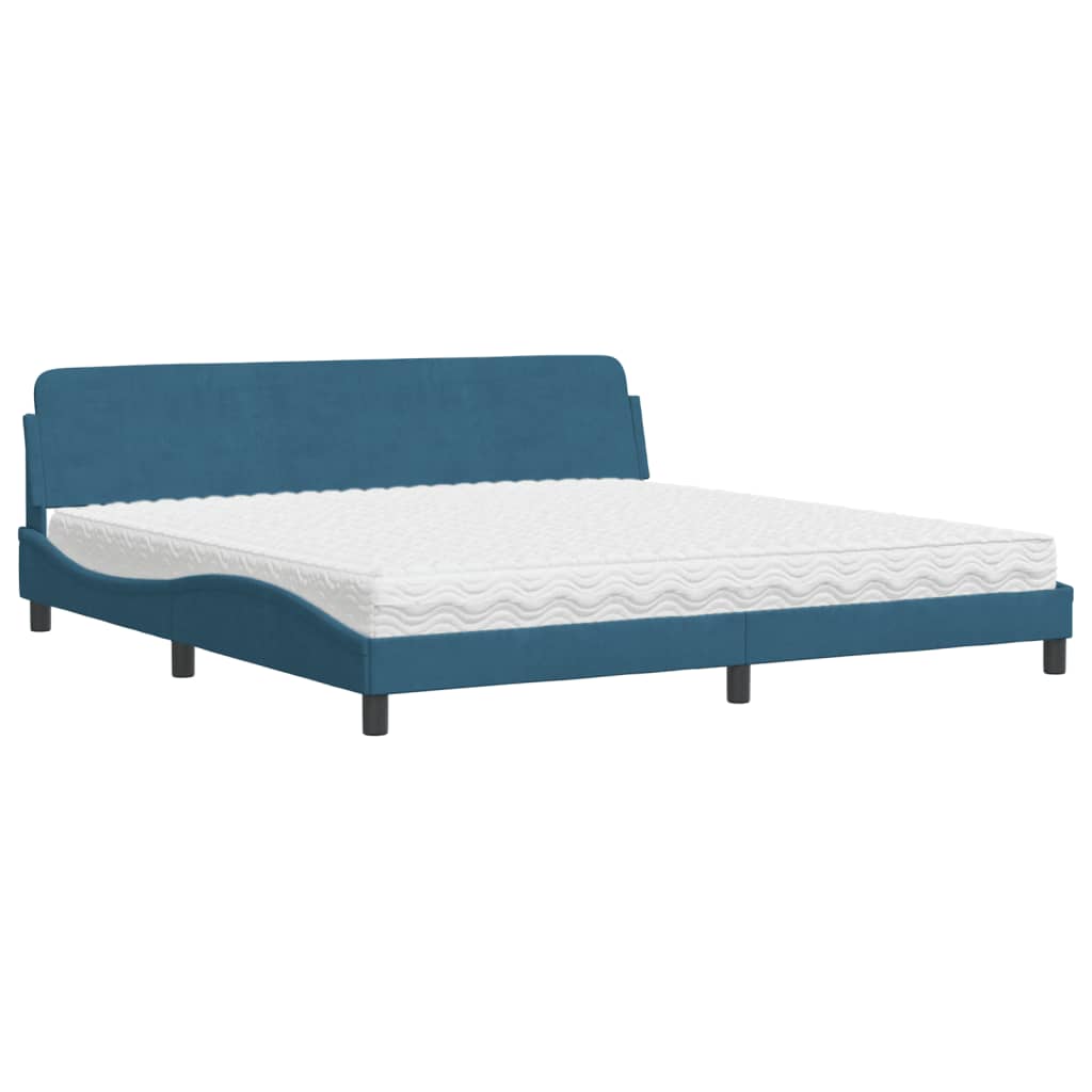 Bett mit Matratze "Dover" Blau 200x200 cm Samt
