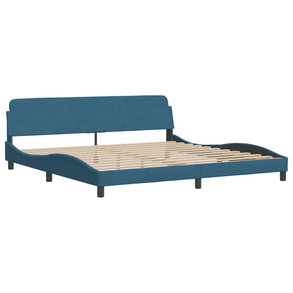 Bett mit Matratze "Dover" Blau 200x200 cm Samt