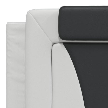 Bett "Viana" mit Matratze Weiß und Schwarz 180x200 cm Kunstleder