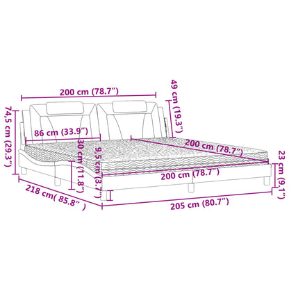 Bett "Viana" mit Matratze Schwarz 200x200 cm Kunstleder
