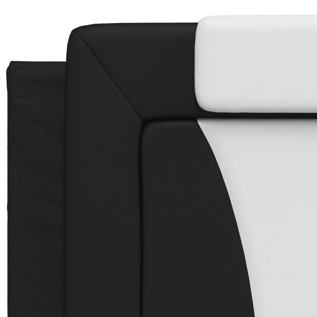 Bettgestell "Viana" mit LED ohne Matratze Schwarz und Weiß 200x200 cm