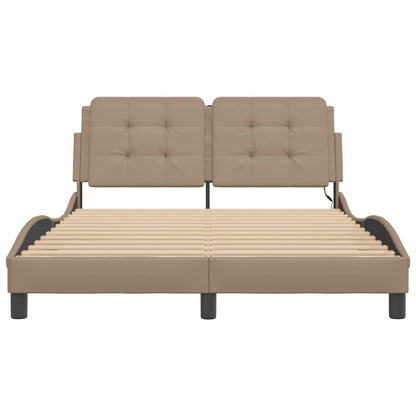 Bettgestell mit LED ohne Matratze "Zadar" Cappuccino-Braun 120x200 cm