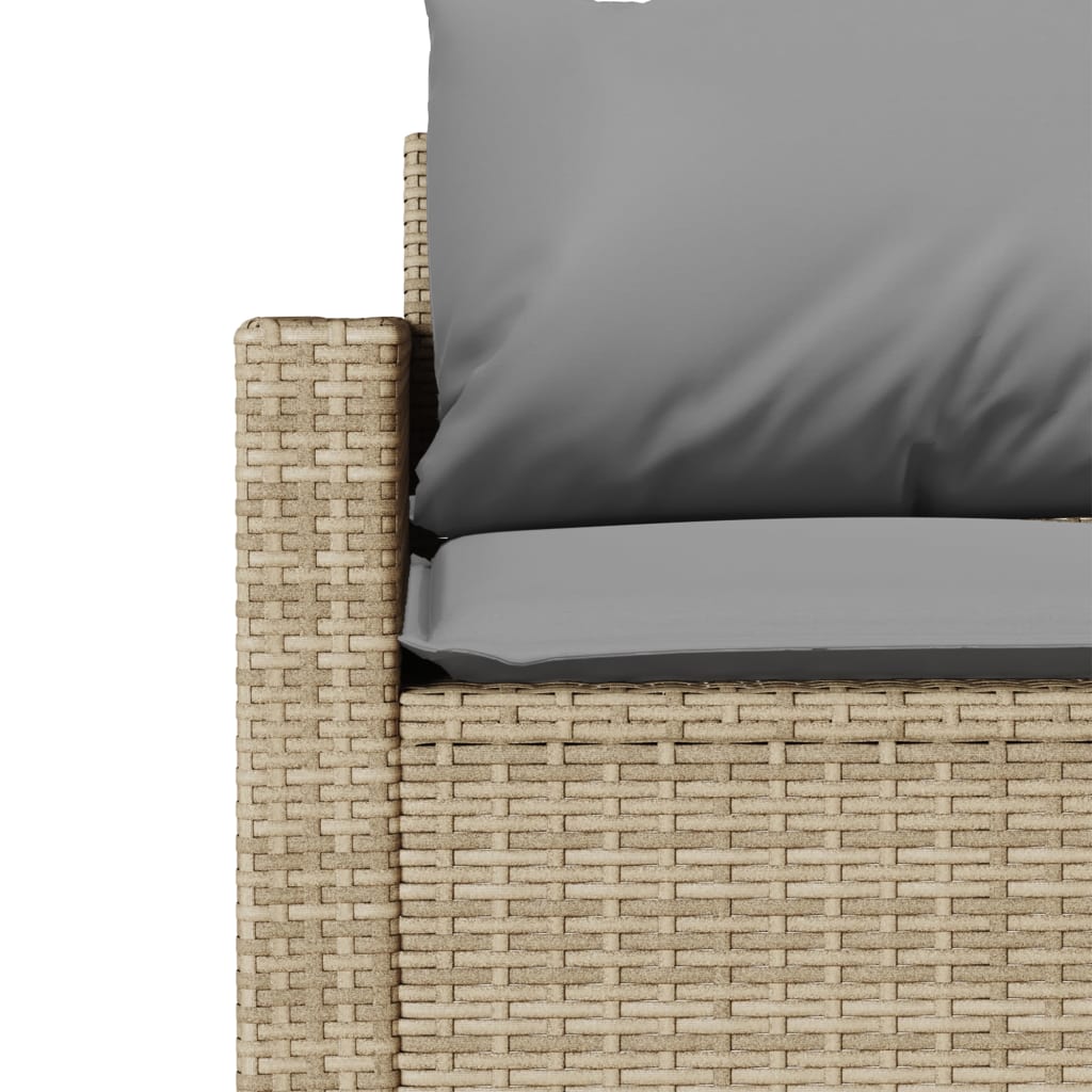 6-tlg. Garten-Sofagarnitur mit Kissen Beige Poly Rattan