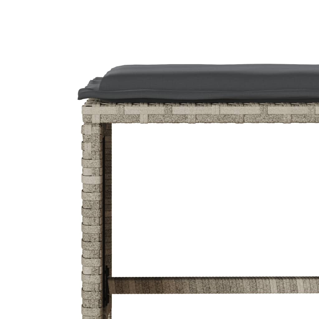 6-tlg. Garten-Sofagarnitur mit Kissen Hellgrau Poly Rattan