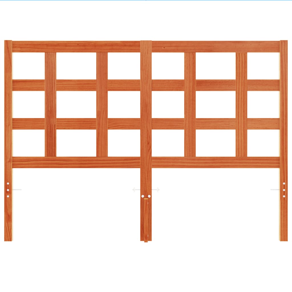 Sengegavl voksbrun 135 cm massiv fyrretræ