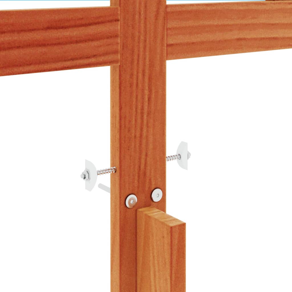 Sengegavl voksbrun 135 cm massiv fyrretræ