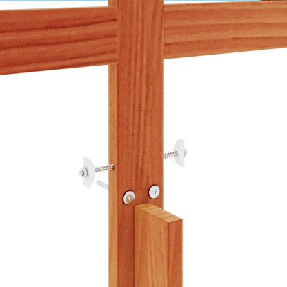 Sengegavl voksbrun 135 cm massiv fyrretræ