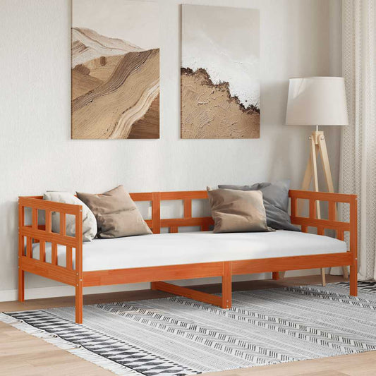 Tagesbett ohne Matratze Wachsbraun 80x200 cm Massivholz Kiefer