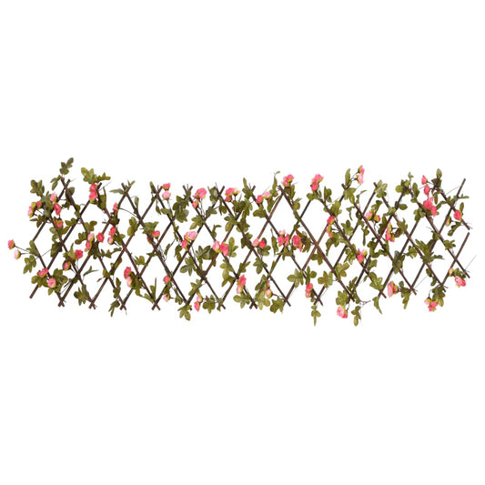 Rankgitter mit Künstlichem Efeu Erweiterbar Dunkelrosa 180x20cm