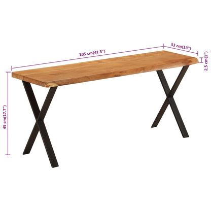 Bank Baumkante 105 cm Massivholz Akazie