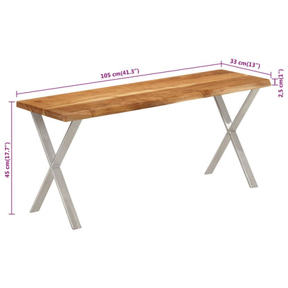 Bank Baumkante 105 cm Massivholz Akazie