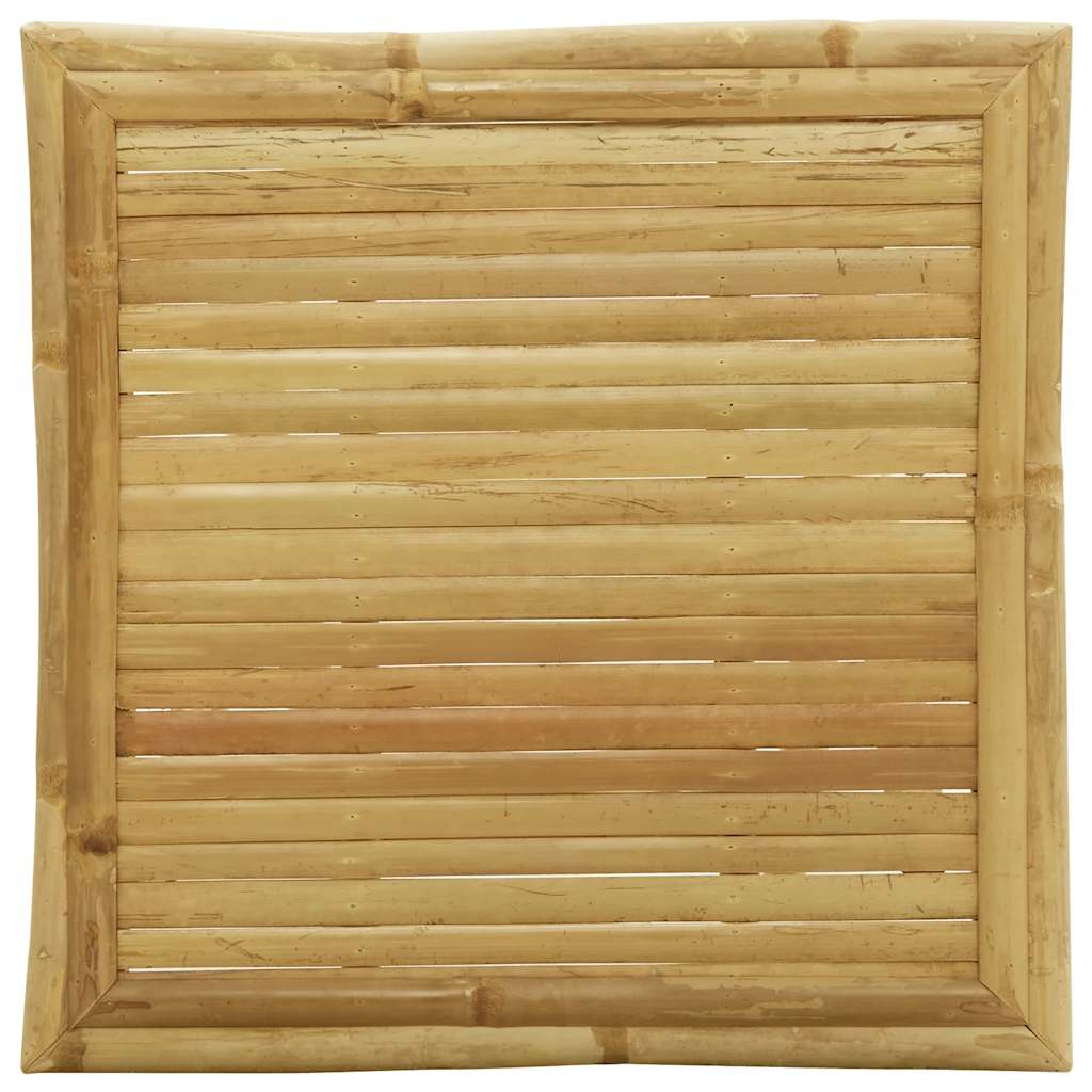 3-tlg. Bistro-Set Klappbar mit Cremeweißen Kissen Bambus