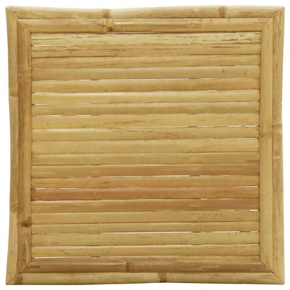 3-tlg. Bistro-Set Klappbar mit Cremeweißen Kissen Bambus