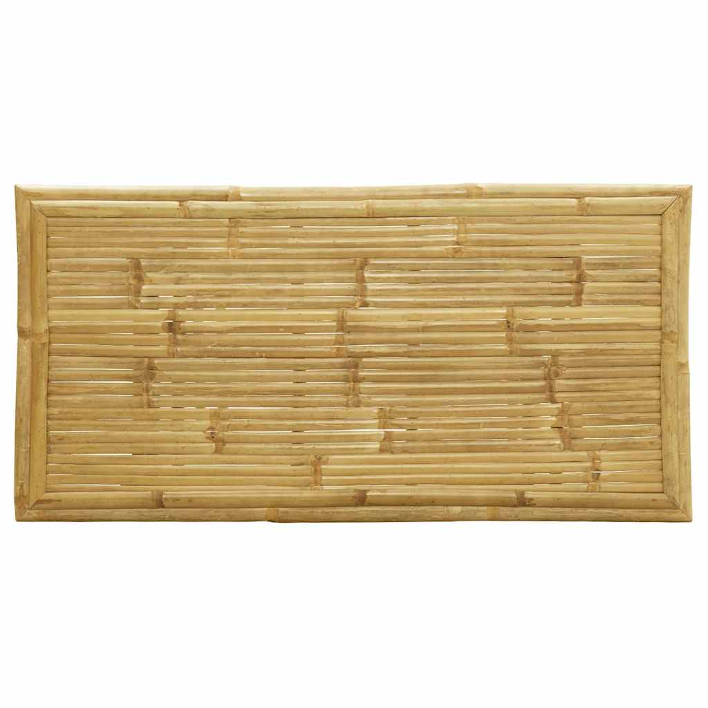 5-tlg. Bistro-Set Klappbar mit Cremeweißen Kissen Bambus