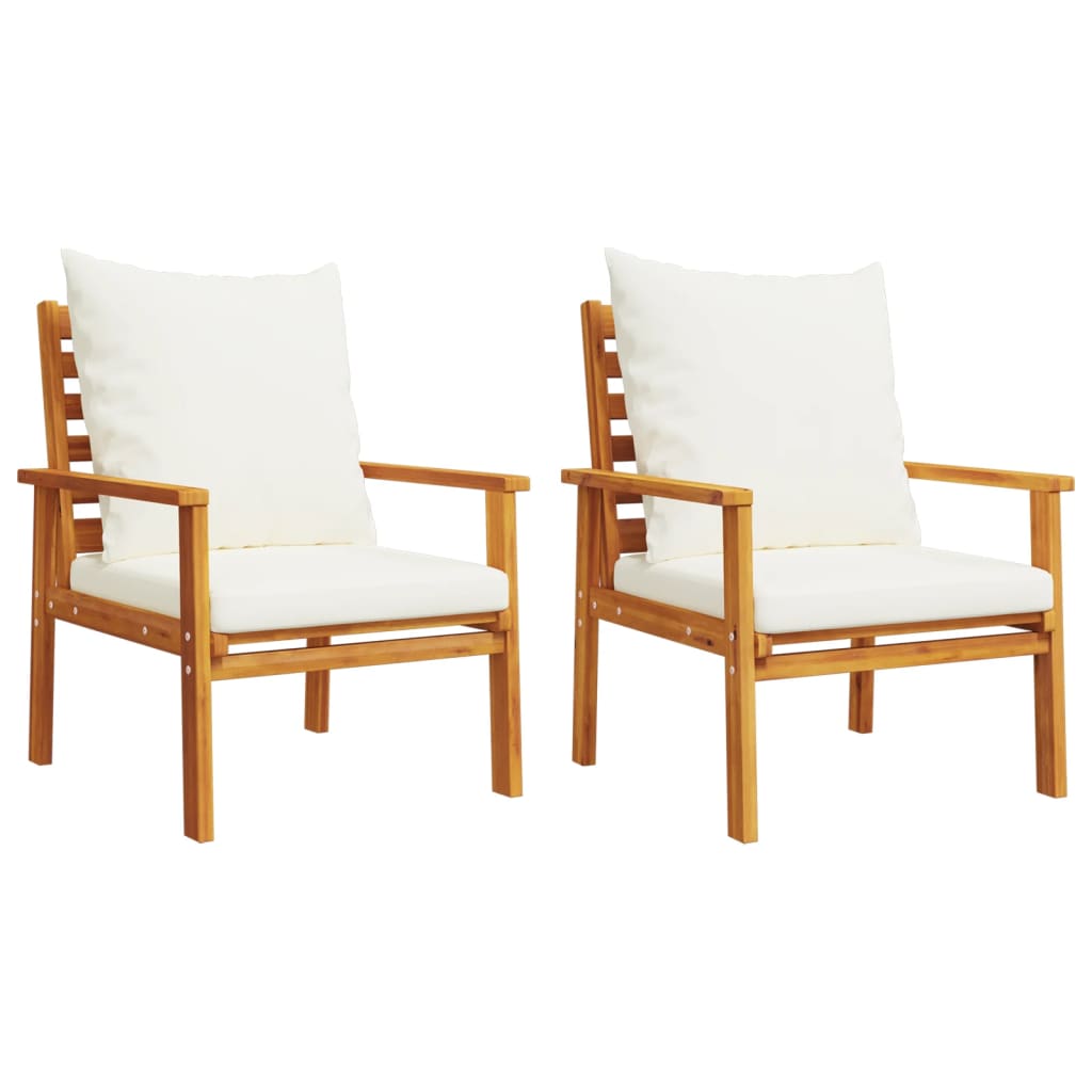 3-tlg. Garten-Lounge-Set mit Kissen Massivholz Akazie