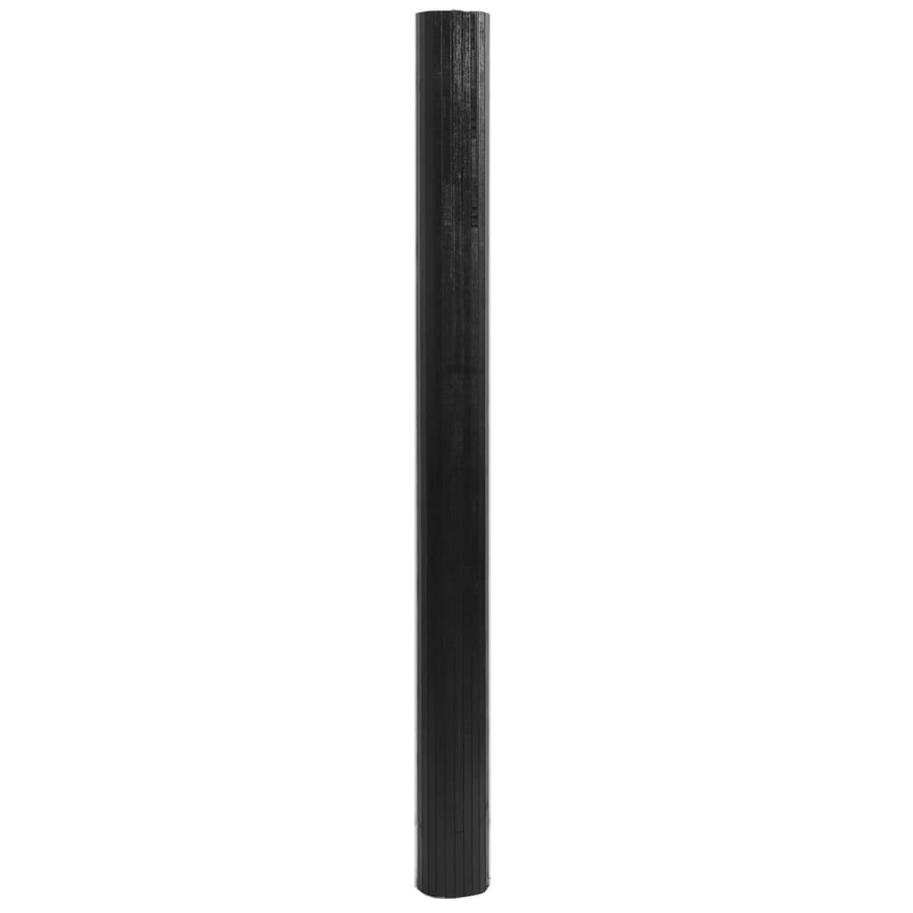Teppich Rechteckig Schwarz 80x200 cm Bambus