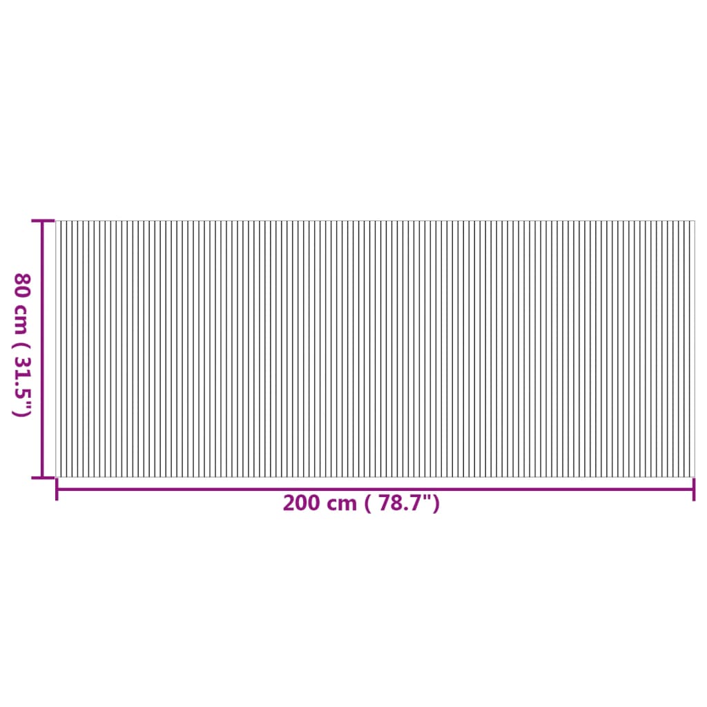 Teppich Rechteckig Natur 80x200 cm Bambus