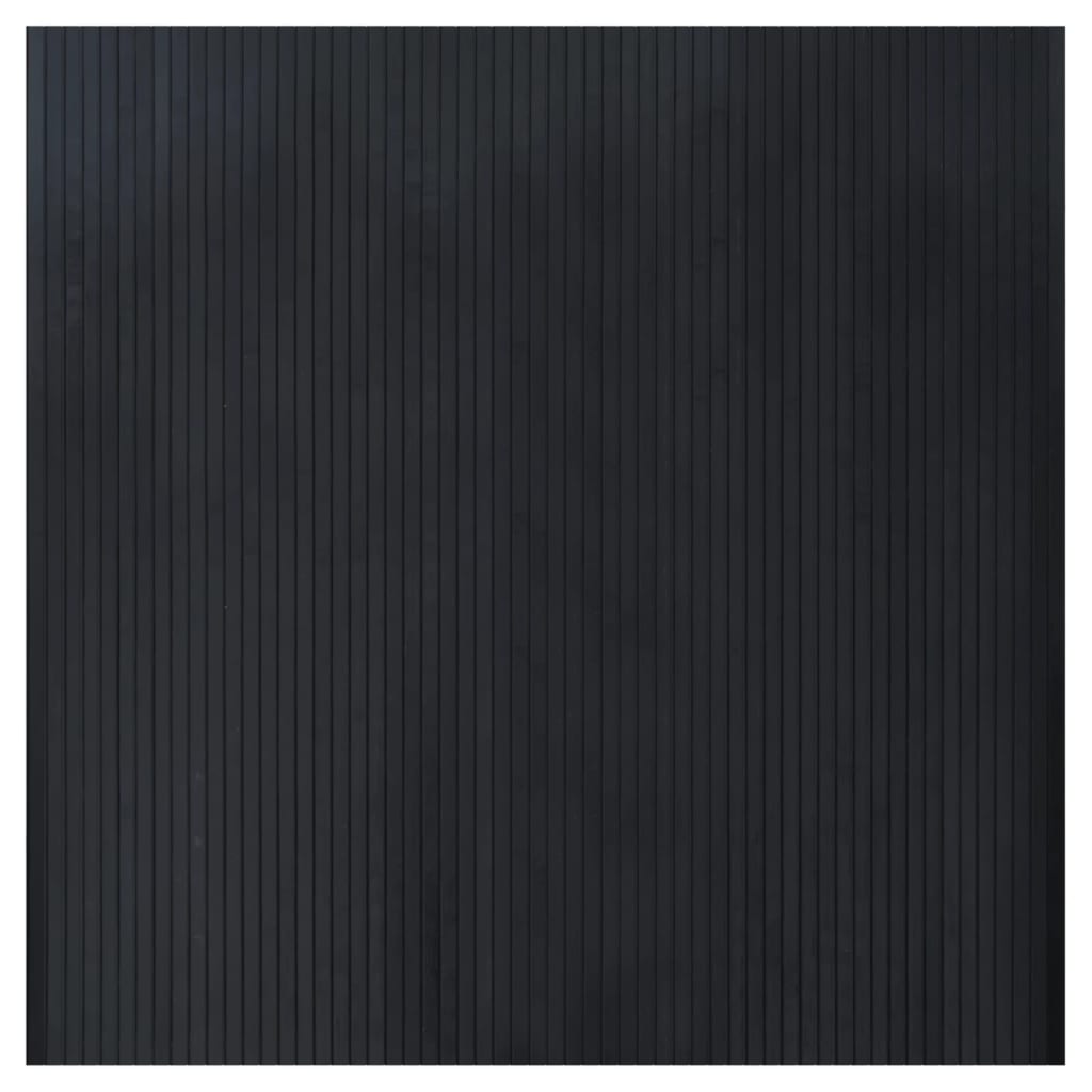 Teppich Rechteckig Schwarz 100x100 cm Bambus