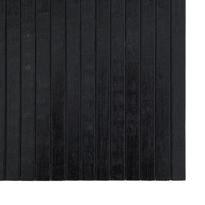 Teppich Rechteckig Schwarz 100x100 cm Bambus