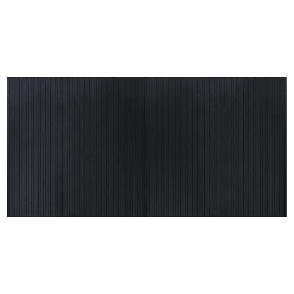 Teppich Rechteckig Schwarz 100x200 cm Bambus