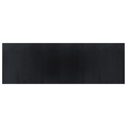 Teppich Rechteckig Schwarz 100x300 cm Bambus
