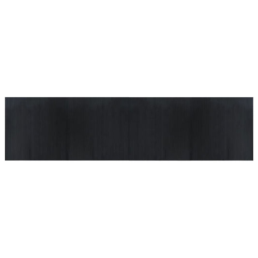 Teppich Rechteckig Schwarz 100x400 cm Bambus