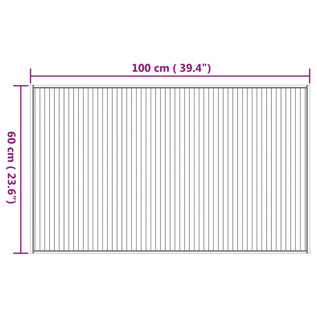 Teppich Rechteckig Natur 60x100 cm Bambus
