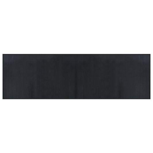 Teppich Rechteckig Schwarz 60x200 cm Bambus