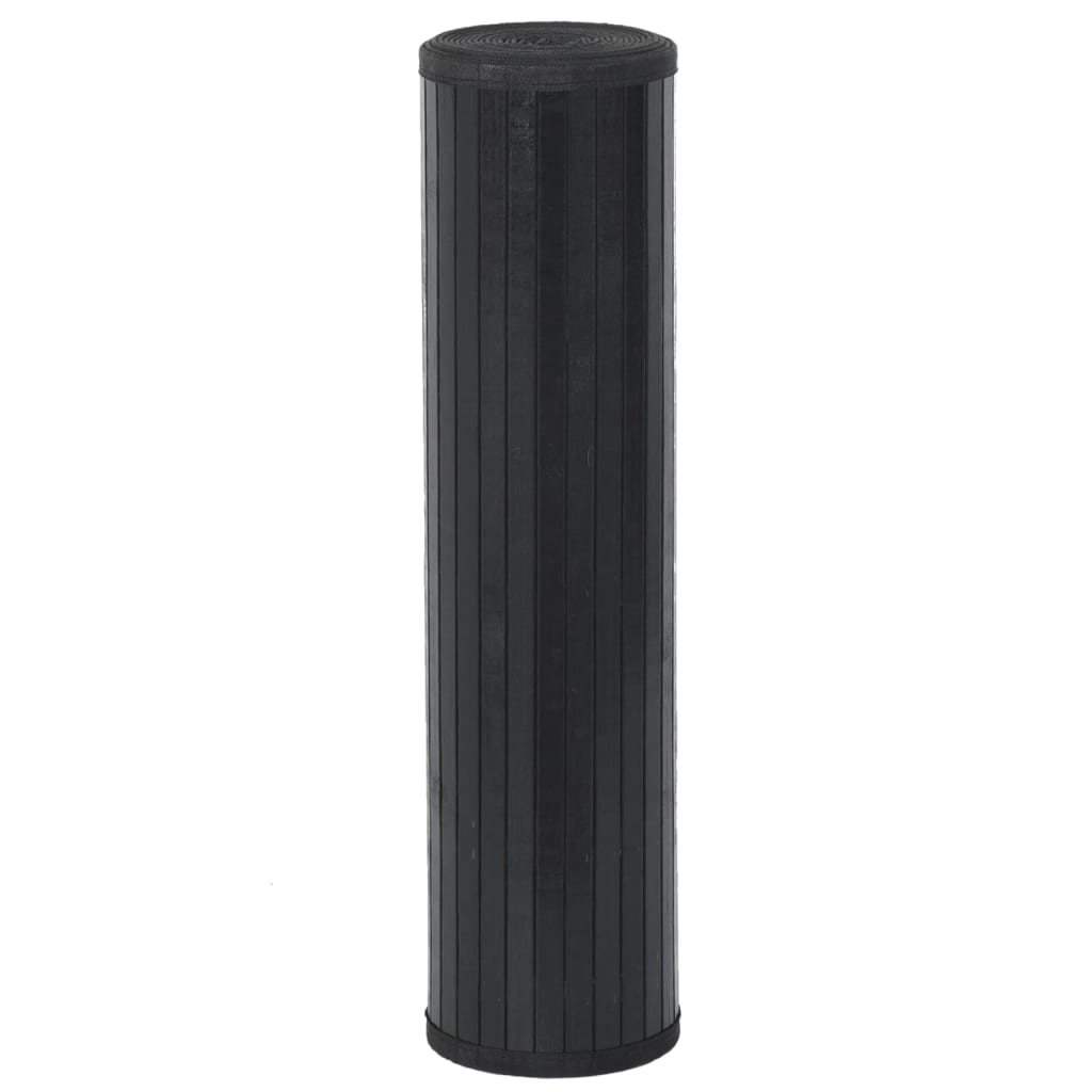Teppich Rechteckig Schwarz 60x200 cm Bambus
