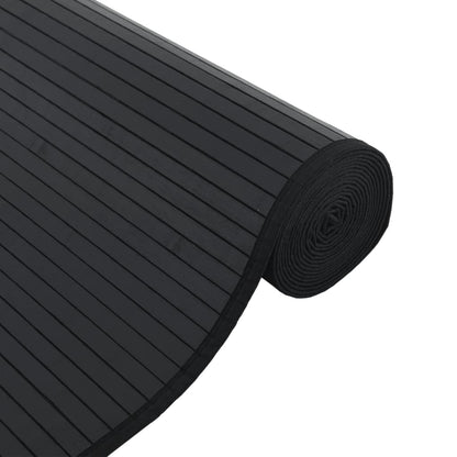 Teppich Rechteckig Schwarz 60x200 cm Bambus