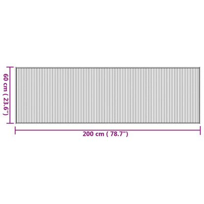 Teppich Rechteckig Natur 60x200 cm Bambus