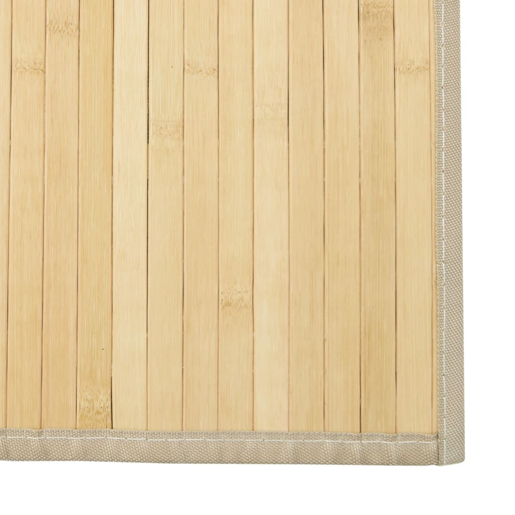 Teppich Rechteckig Hell Natur 60x200 cm Bambus