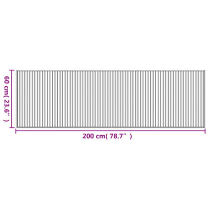 Teppich Rechteckig Hell Natur 60x200 cm Bambus