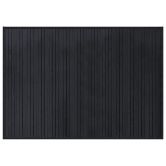 Teppich Rechteckig Schwarz 70x100 cm Bambus