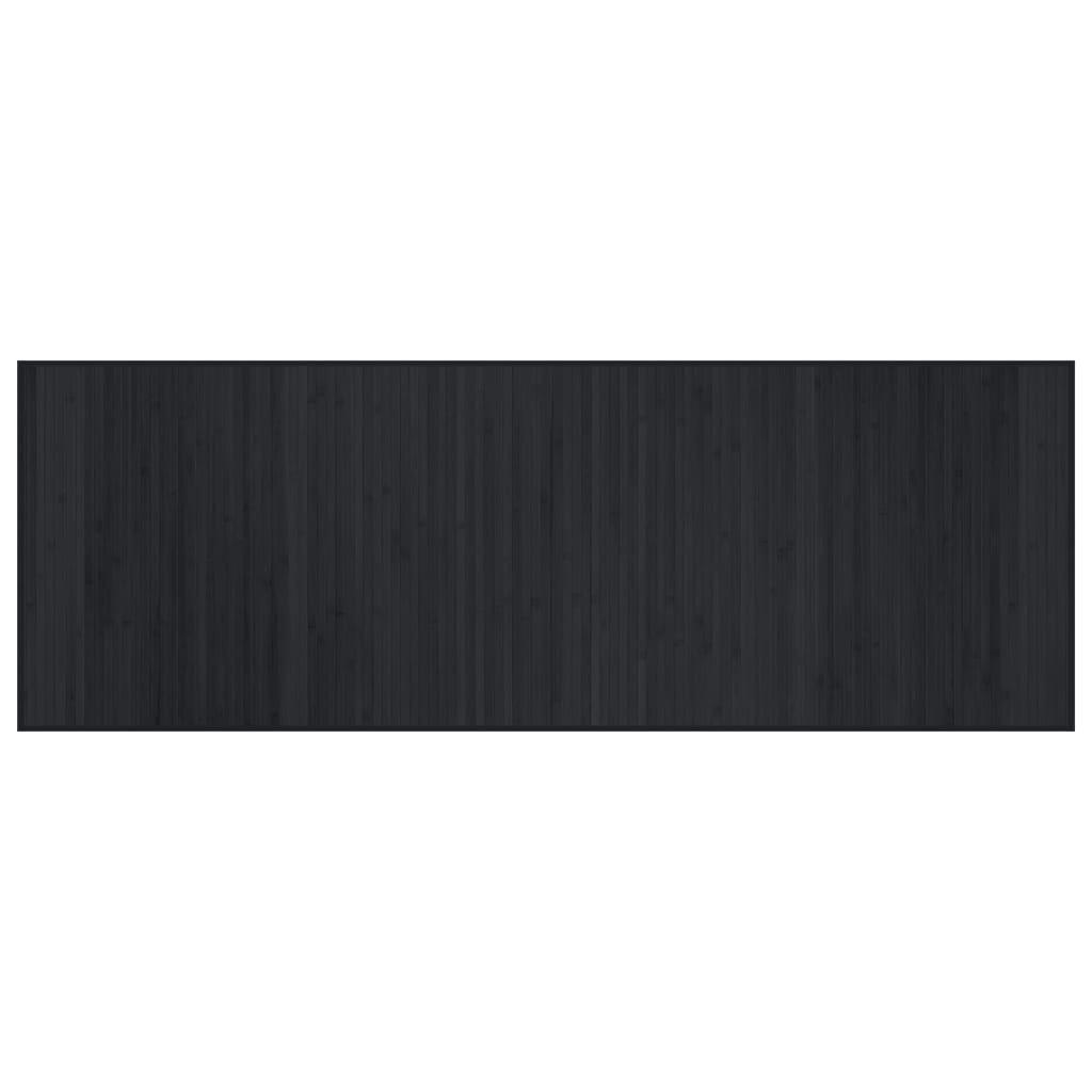 Teppich Rechteckig Schwarz 70x200 cm Bambus
