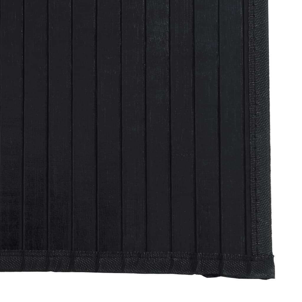 Teppich Rechteckig Schwarz 70x200 cm Bambus