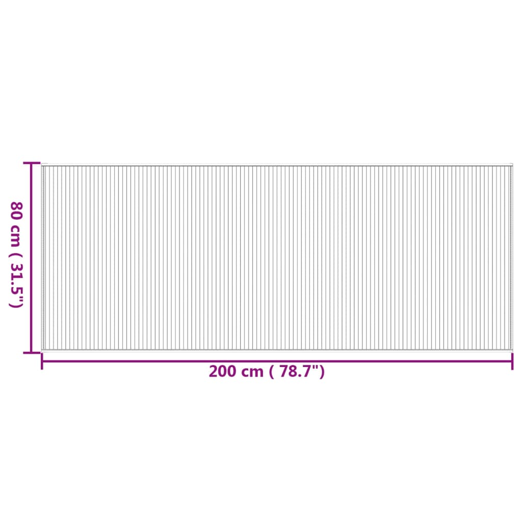 Teppich Rechteckig Natur 80x200 cm Bambus