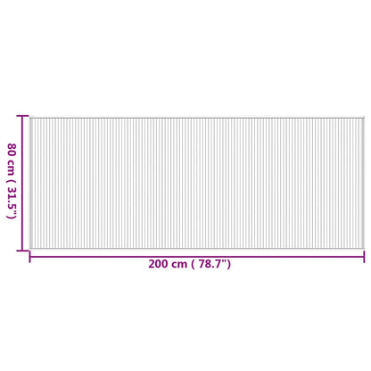 Teppich Rechteckig Natur 80x200 cm Bambus