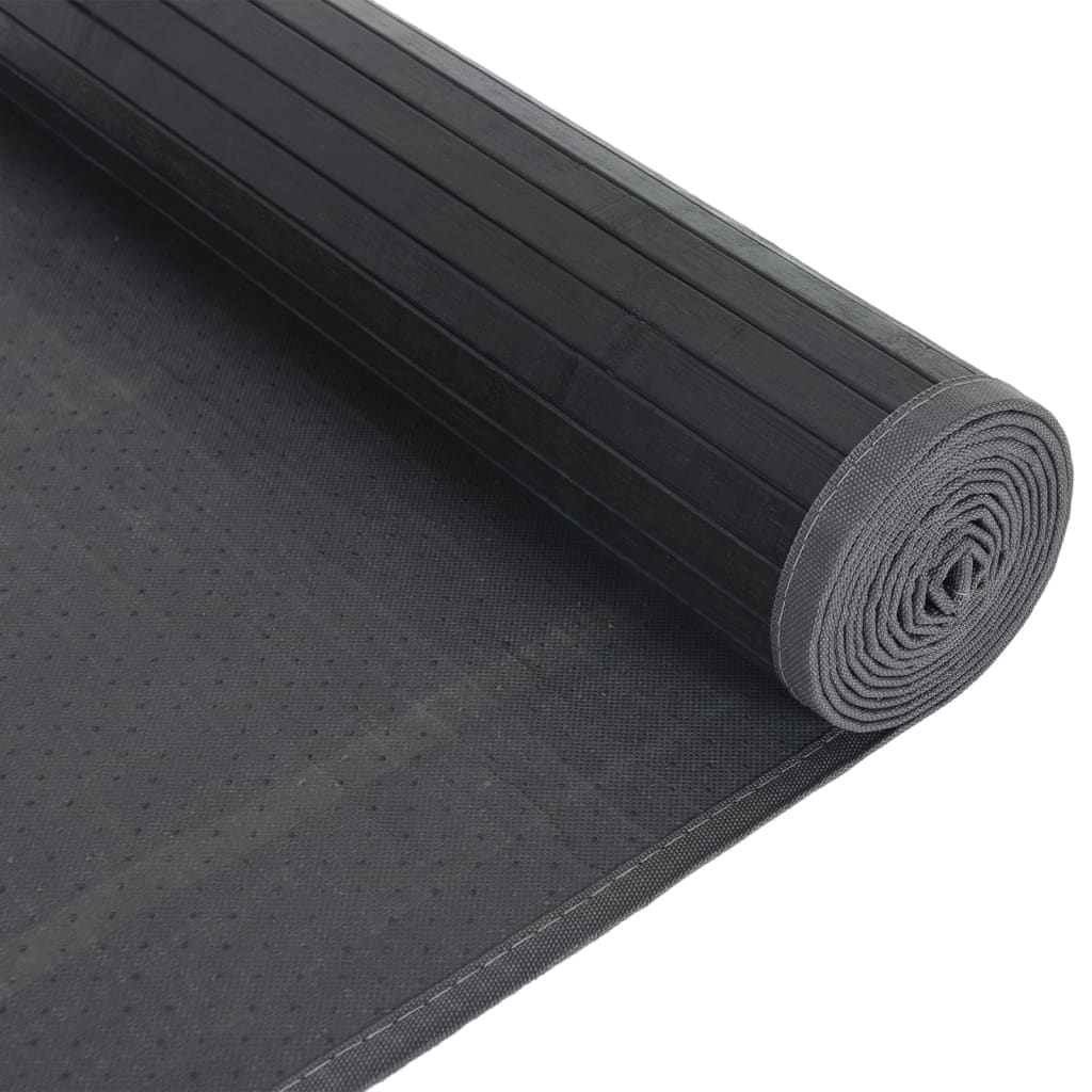 Teppich Rechteckig Grau 80x200 cm Bambus