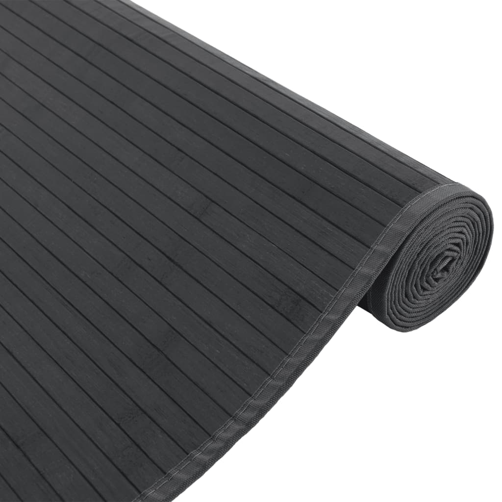 Teppich Rechteckig Grau 80x300 cm Bambus