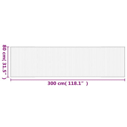 Teppich Rechteckig Grau 80x300 cm Bambus