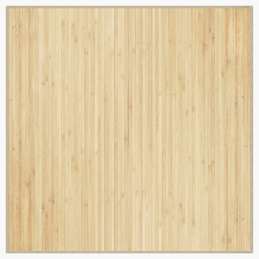 Teppich Quadratisch Hell Natur 100x100 cm Bambus
