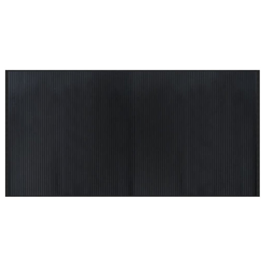Teppich Rechteckig Schwarz 100x200 cm Bambus