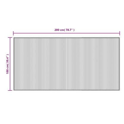 Teppich Rechteckig Braun 100x200 cm Bambus