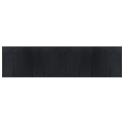 Teppich Rechteckig Schwarz 100x400 cm Bambus