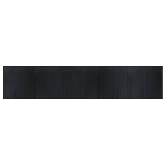 Teppich Rechteckig Schwarz 100x500 cm Bambus